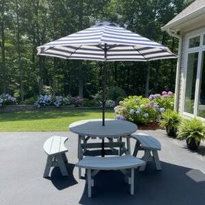 Outdoor Picnic Table with Umbrella Hole